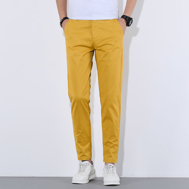 Thumbnail: Men's Cotton Summer Pants – Lightweight Casual Straight Trousers