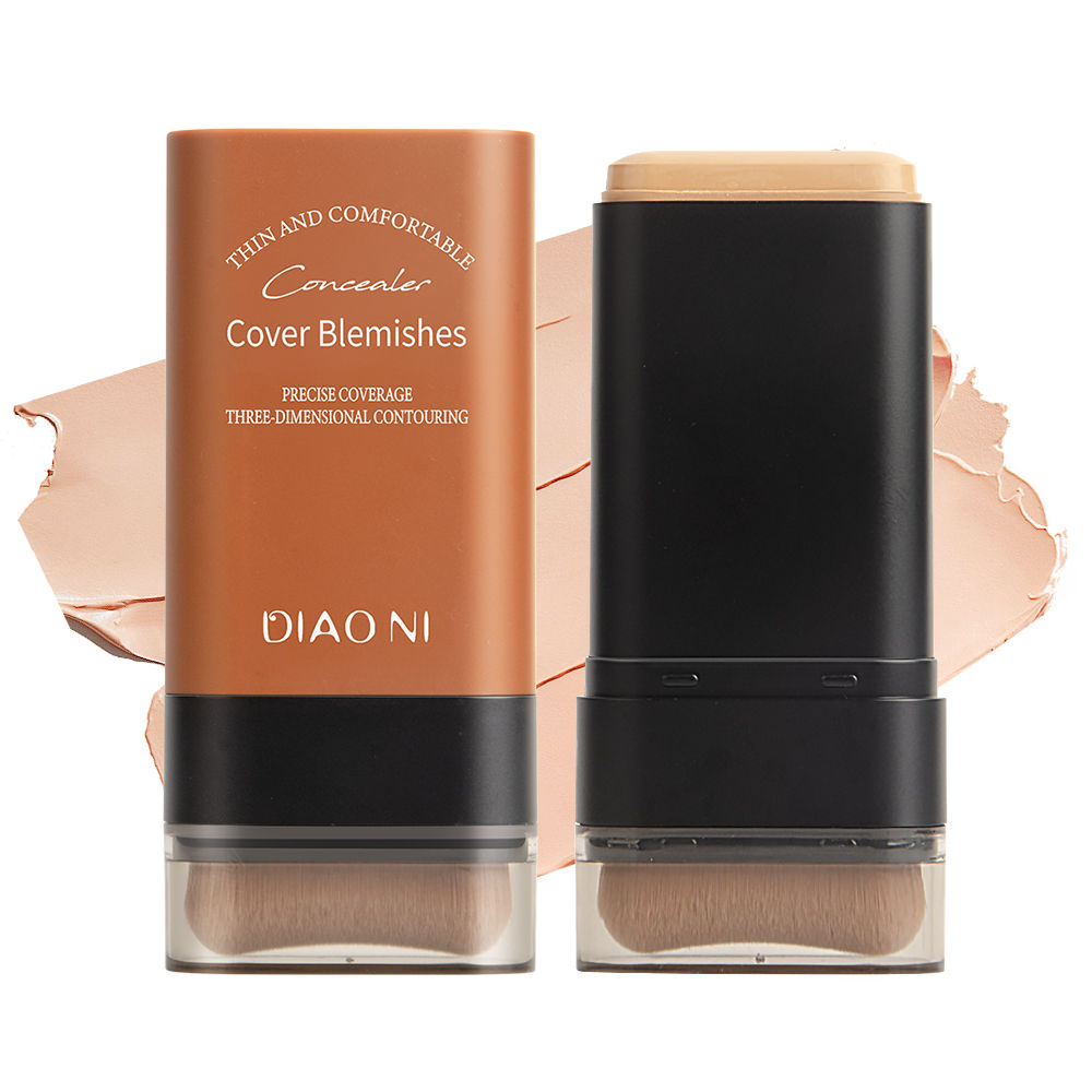 Foundation Stick with Dual Head Brush Moisturizing Translucent Finish