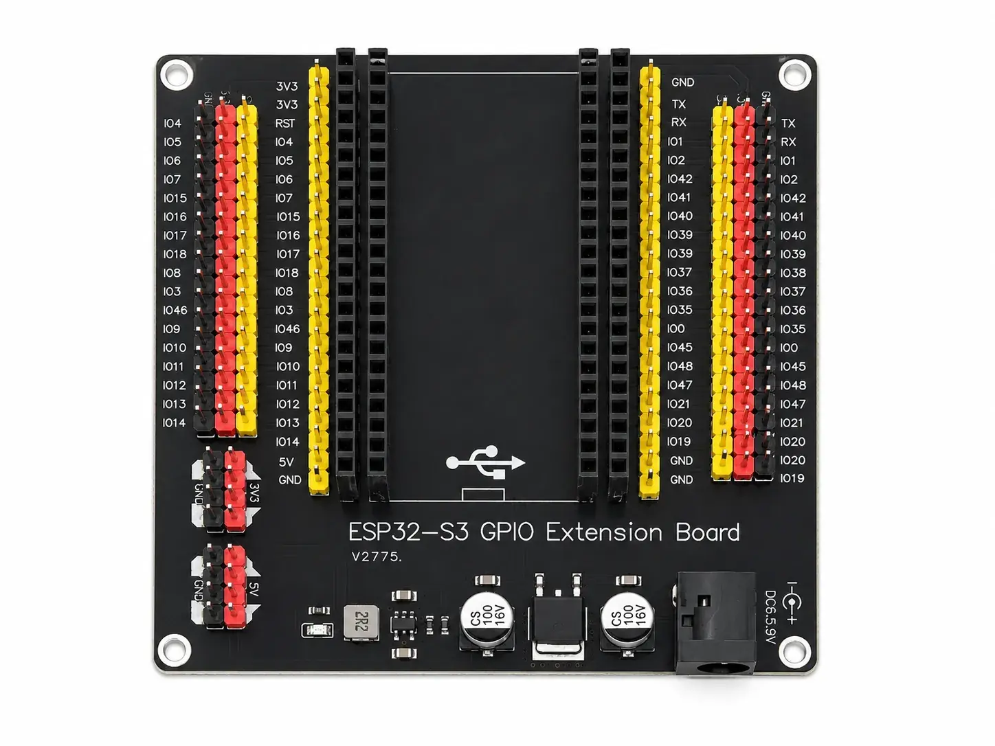 ESP32-S3 GPIO Expansion Board with Color-Coded GPIO Headers, Development Board