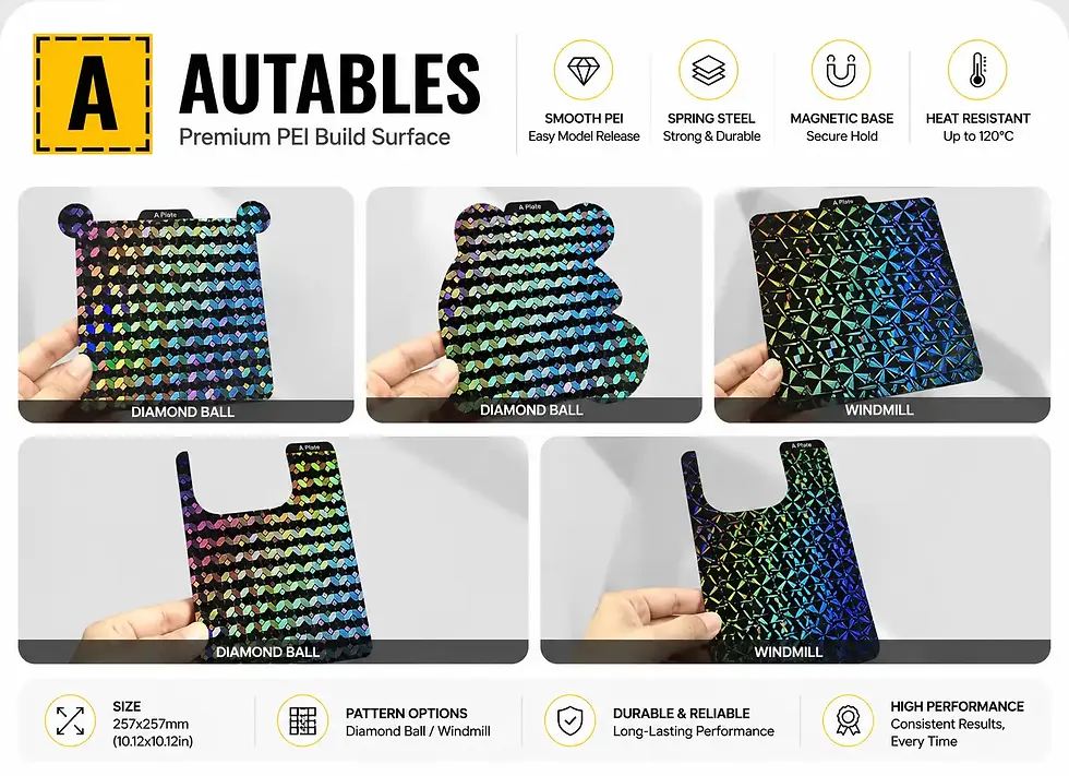 Thumbnail: Diamond Ball+Windmill_Dual-Sided_Build Plate for BambuLab A1/P1P/P1S/X1/X1C/X1E