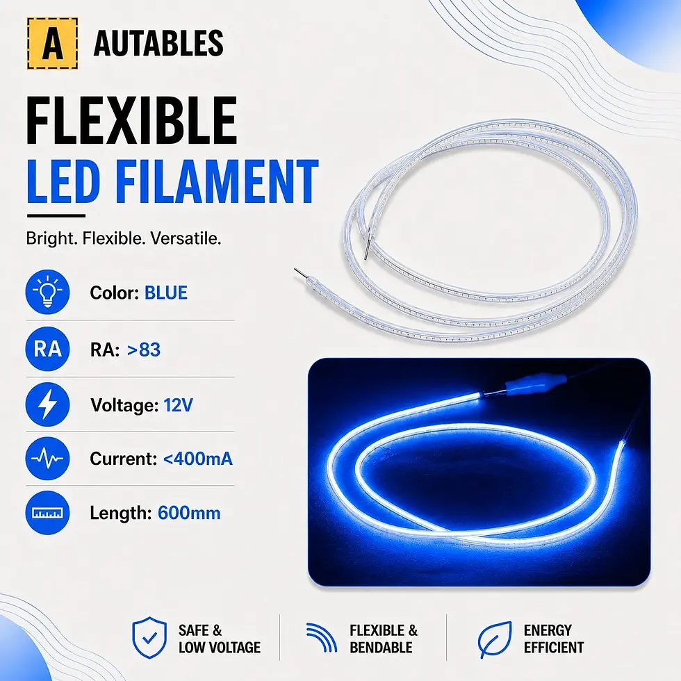 Thumbnail: Autables Blue Flexible LED Filament Light–1.8mmDia 24V 600mm opp ends