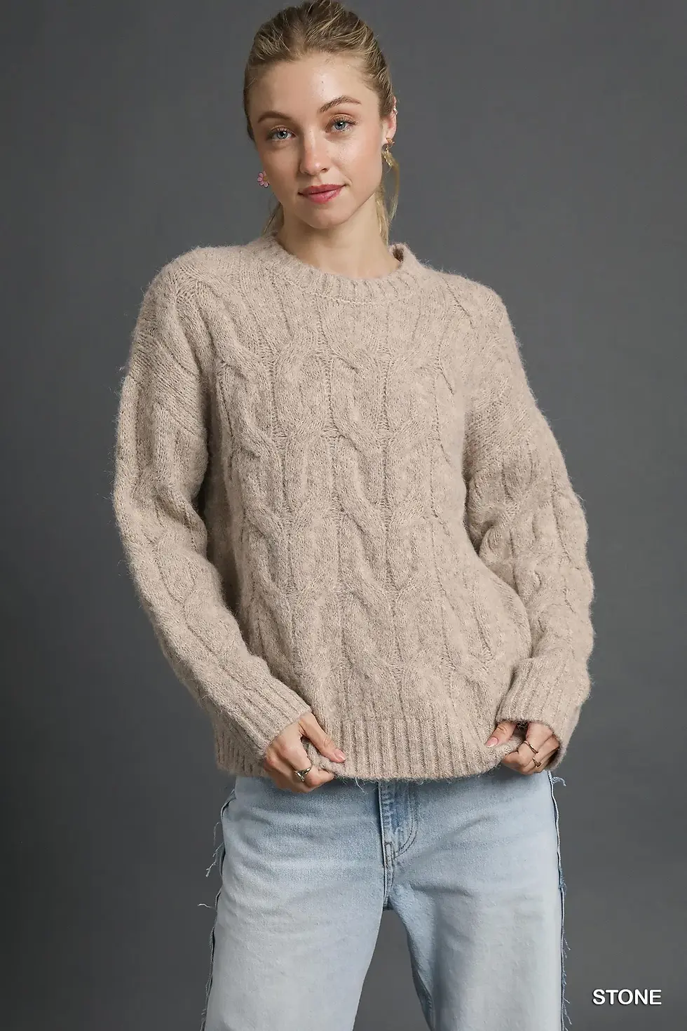 Umgee Cable Knit Cozy Sweater
