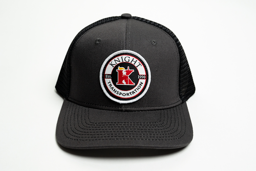Classic Trucker Snapback Hat - Charcoal/Black w/ Red K Patch | Knight ...