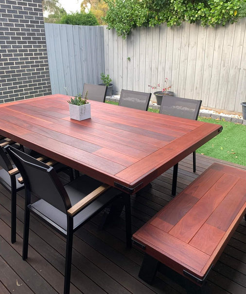 wooden outdoor furniture perth wa - jarrah table