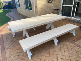 White washed outdoor furniture perth with bench seats