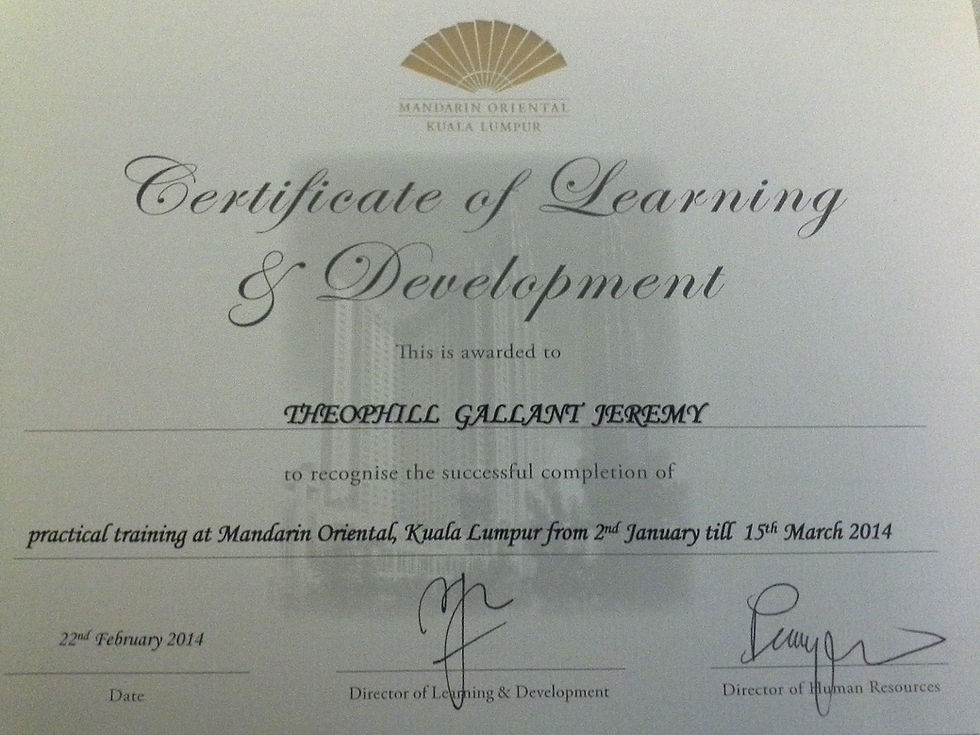 Certificate of Learning&Development