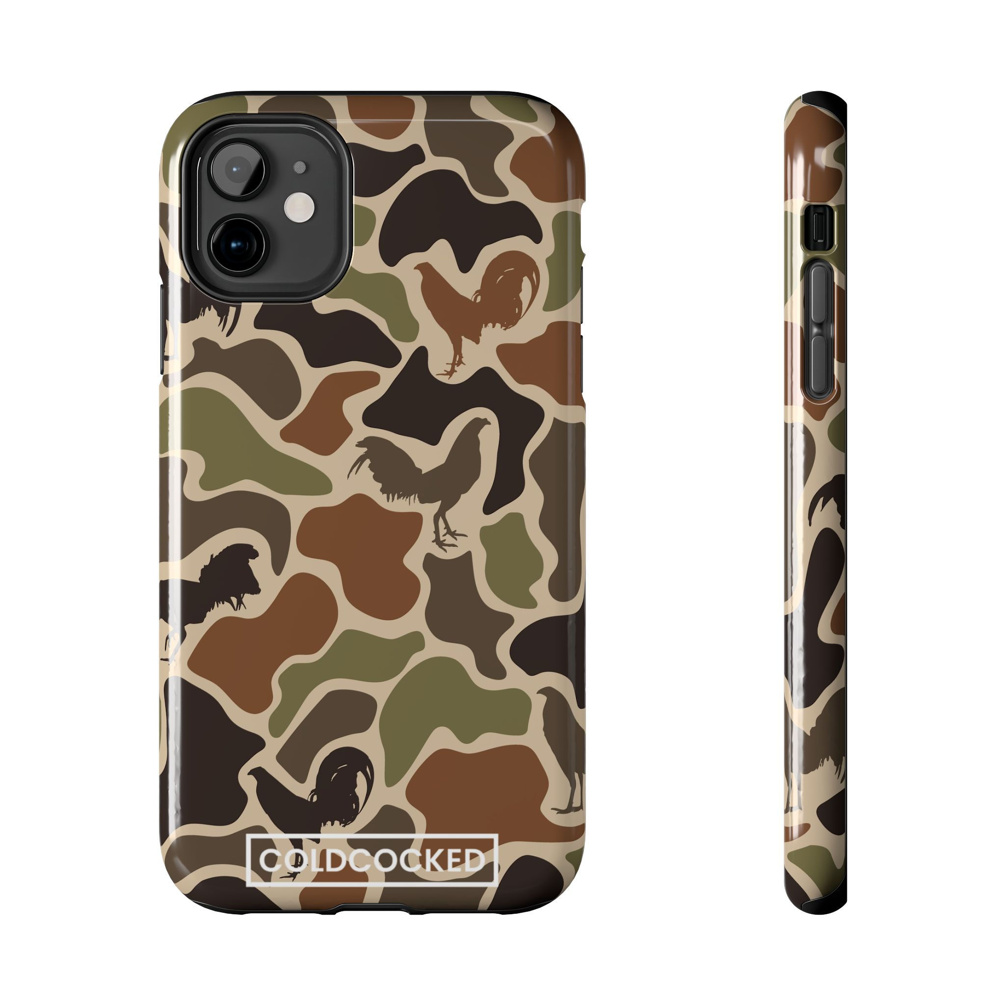 Cold Cocked Woodland Camo Gamefowl Gallos Phone Case