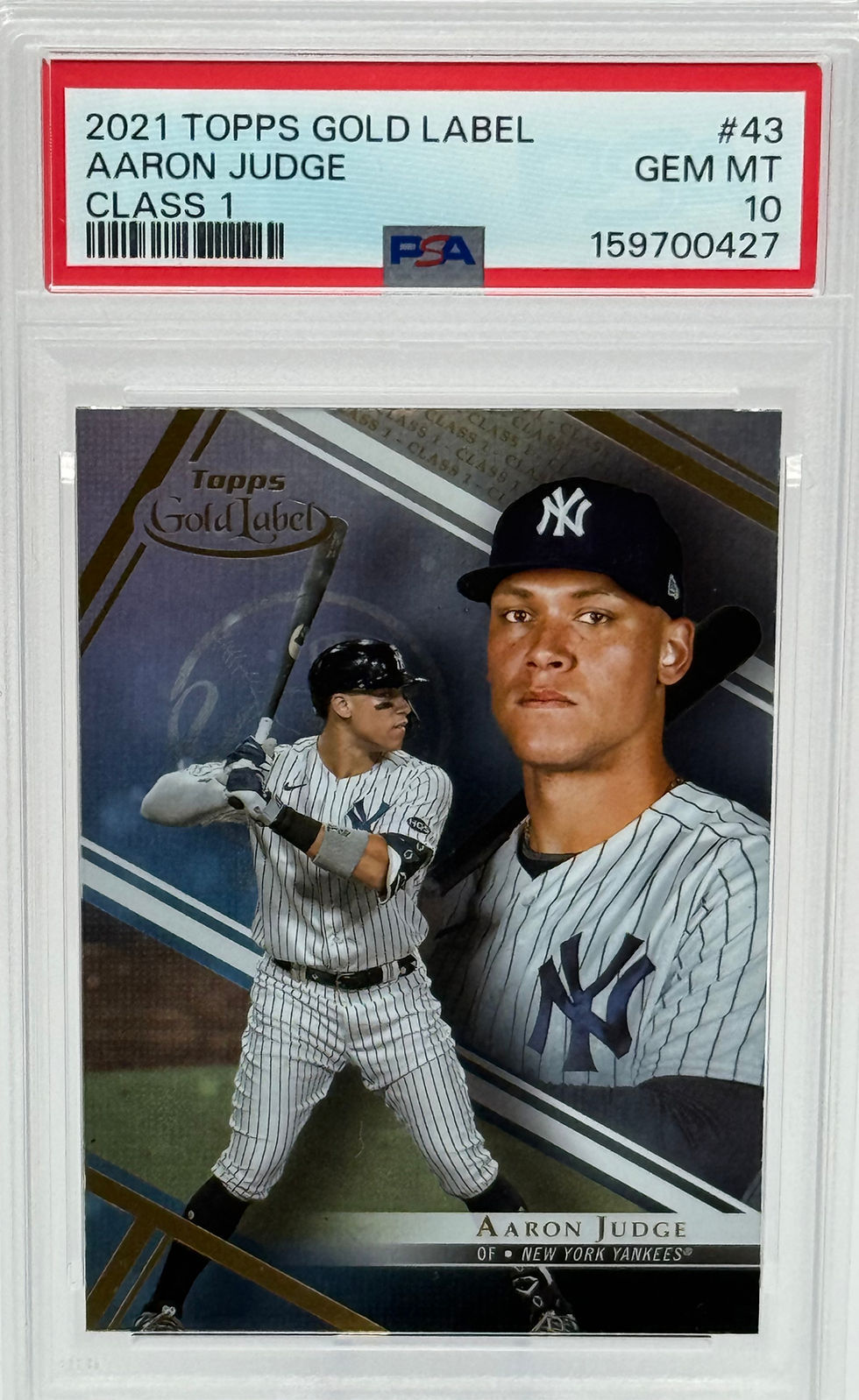 Aaron Judge (2021) Topps Gold Label #43 (Class 1 | Refractor) Front View