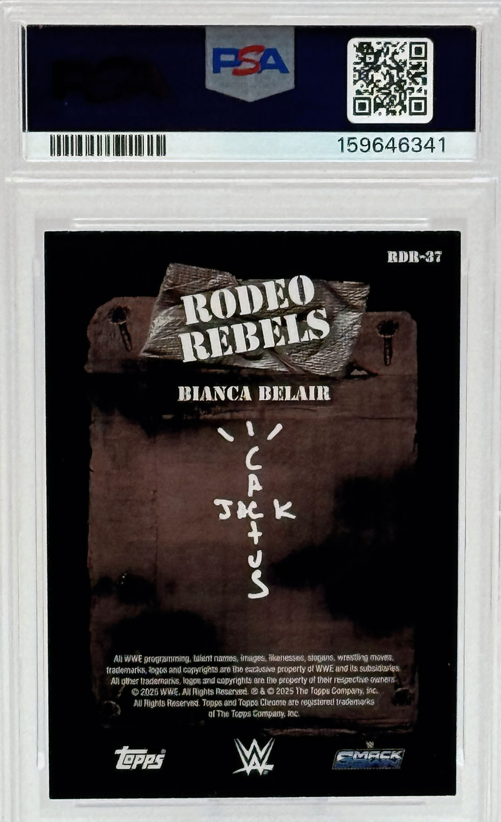 Bianca Belair (2025) Topps X Cactus Jack #37 S#63/99 Rodeo Rebels Green Refractor Back View