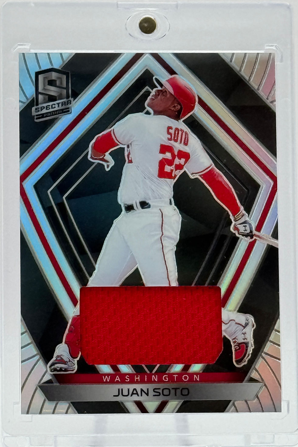 Juan Soto – 2020 Panini #52 – Washington – Game-Worn Memorabilia Card - Front View