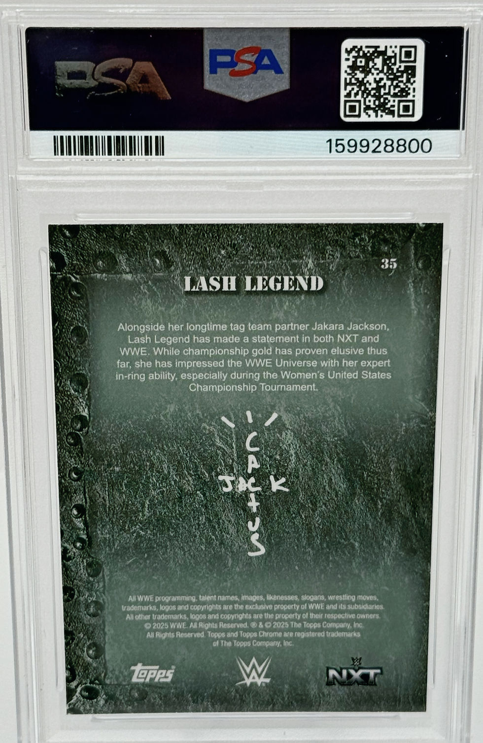 Lash Legend (2025) Topps X Cactus Jack #35 S#164/250 Purple Refractor Back View