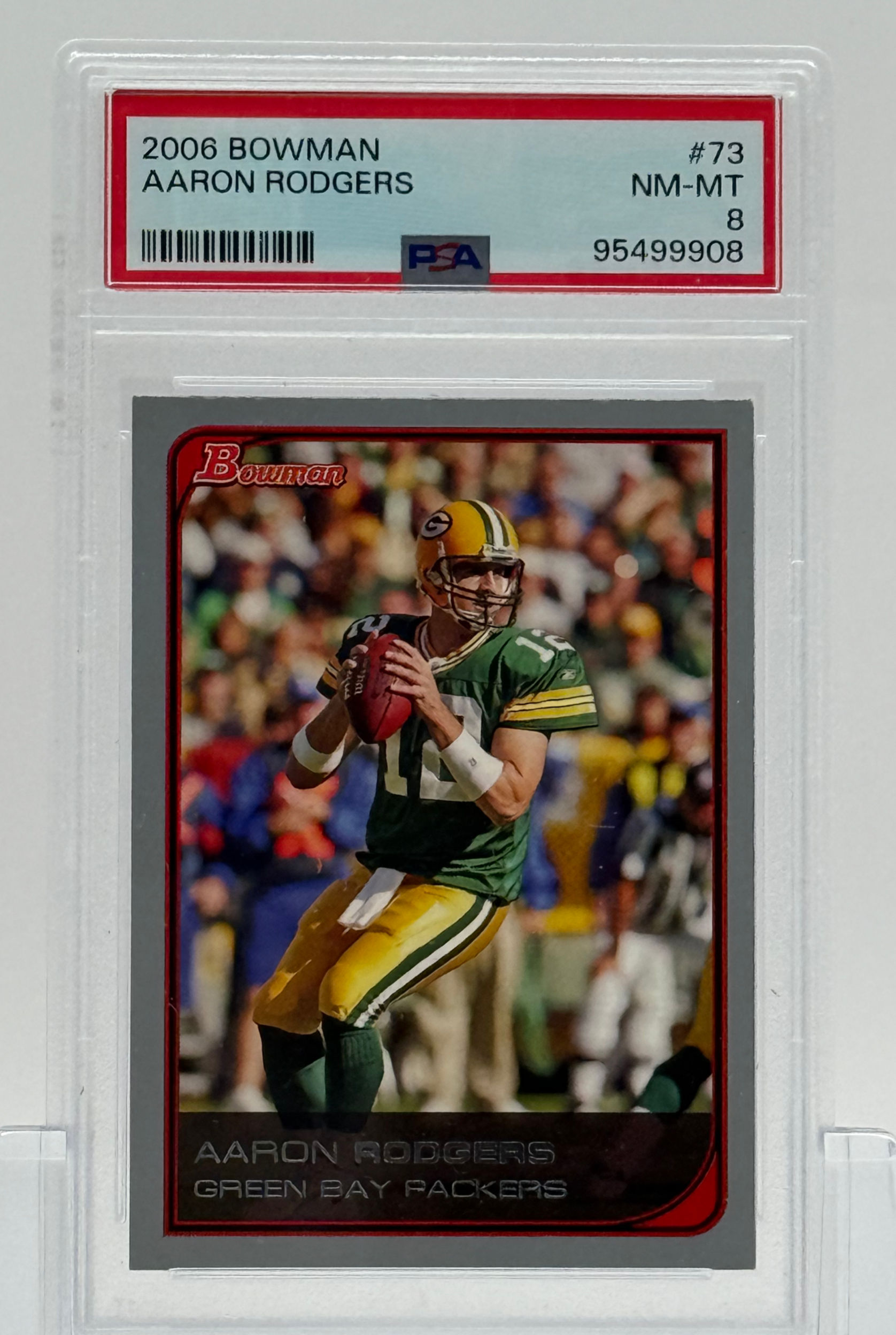 Aaron Rodgers (2006) – Bowman #73 – Green Bay Packers – PSA 8 Near Mint