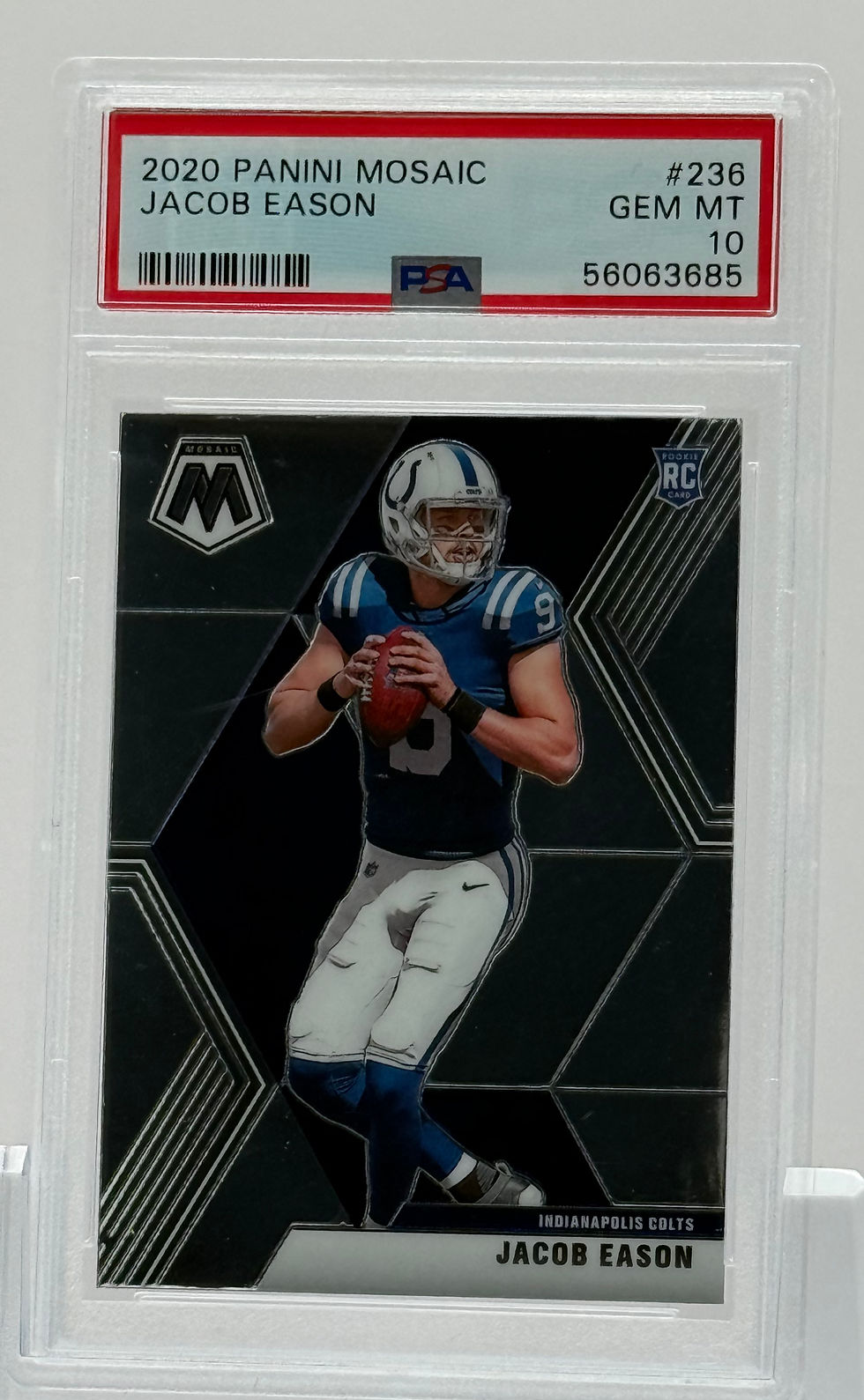 Jacob Eason (2020) – Panini Mosaic #236 – Rookie Card (RC) PSA 10 Gem Mint - Front View