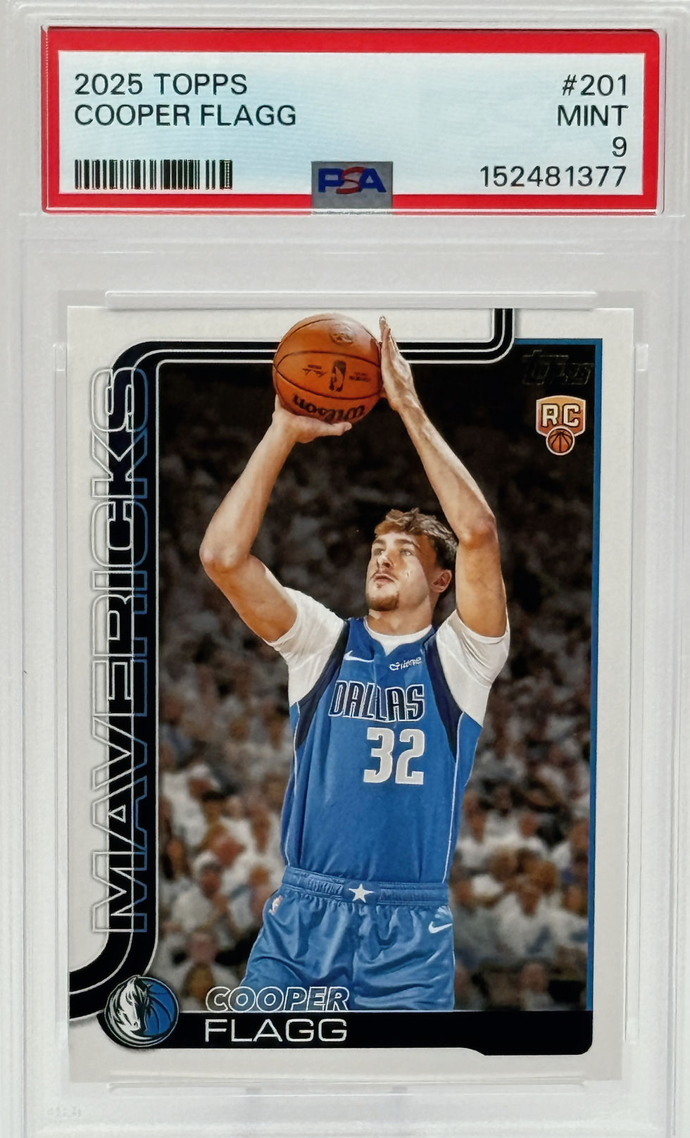 Cooper Flagg (2025) (RC) Topps #201 Rookie Card | Dallas Mavericks Front View