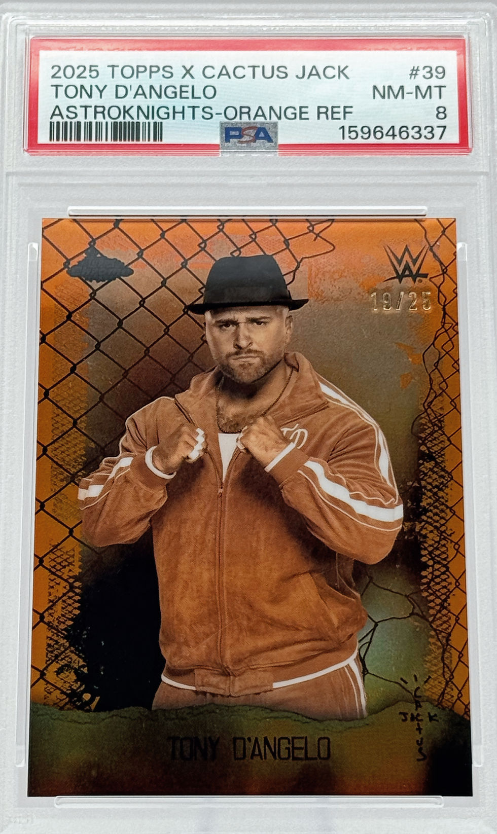 Tony D'Angelo (2025) Topps X Cactus Jack #39 S#19/25 Astro Knights Orange Refractor Front View