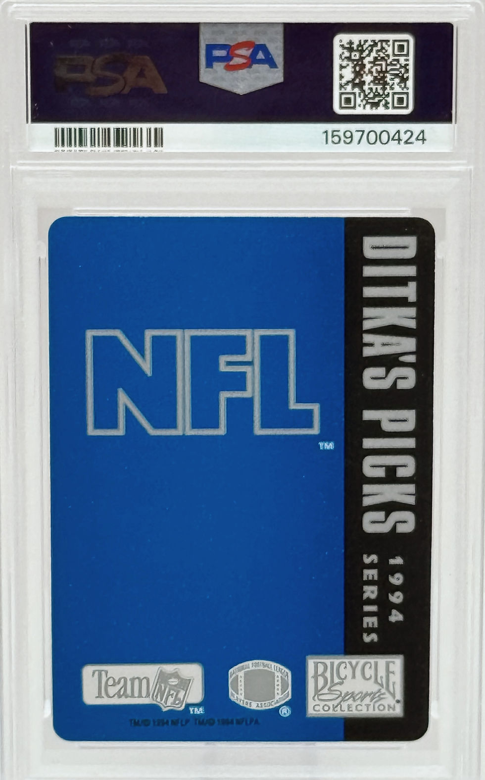 Rod Woodson (1994) Ditka's Picks Playing Cards Ace of Spades - Iron Mike Award Back View