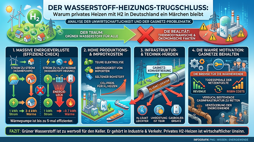 Der H2-Ready-Mythos: Warum wir niemals mit Wasserstoff heizen werden