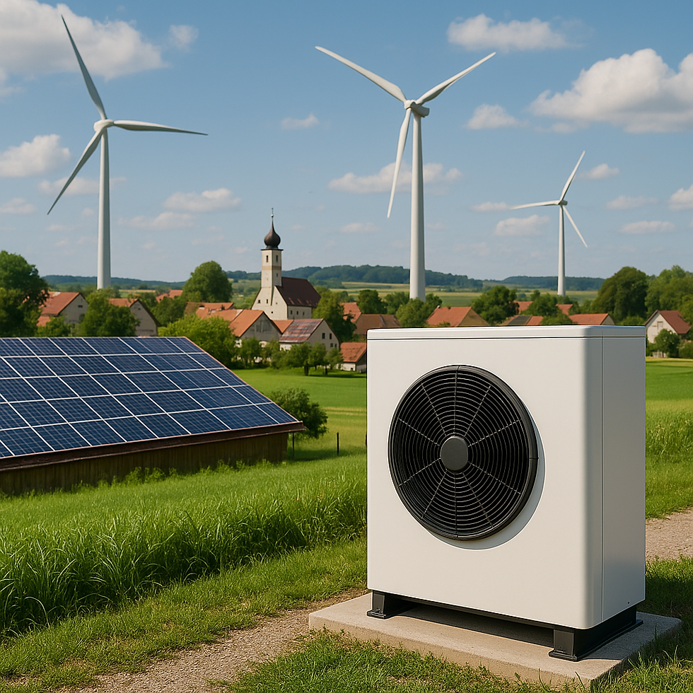 Erneuerbare Energie im ländlichen Dorf sind wichtiger Klimaschutz und Wirtschaftsfaktor