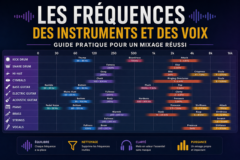 Les fréquences des instruments et des voix : Guide pratique pour un mixage réussi