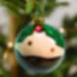 Ceramic bauble painted as a Christmas pudding