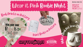 Wear it Pink Boobie Nights! – Fun Pottery Painting Night for Breast Cancer Awareness🎨🎗️