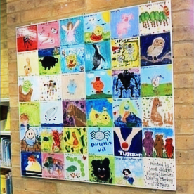 Tile mural at st. neots library. 