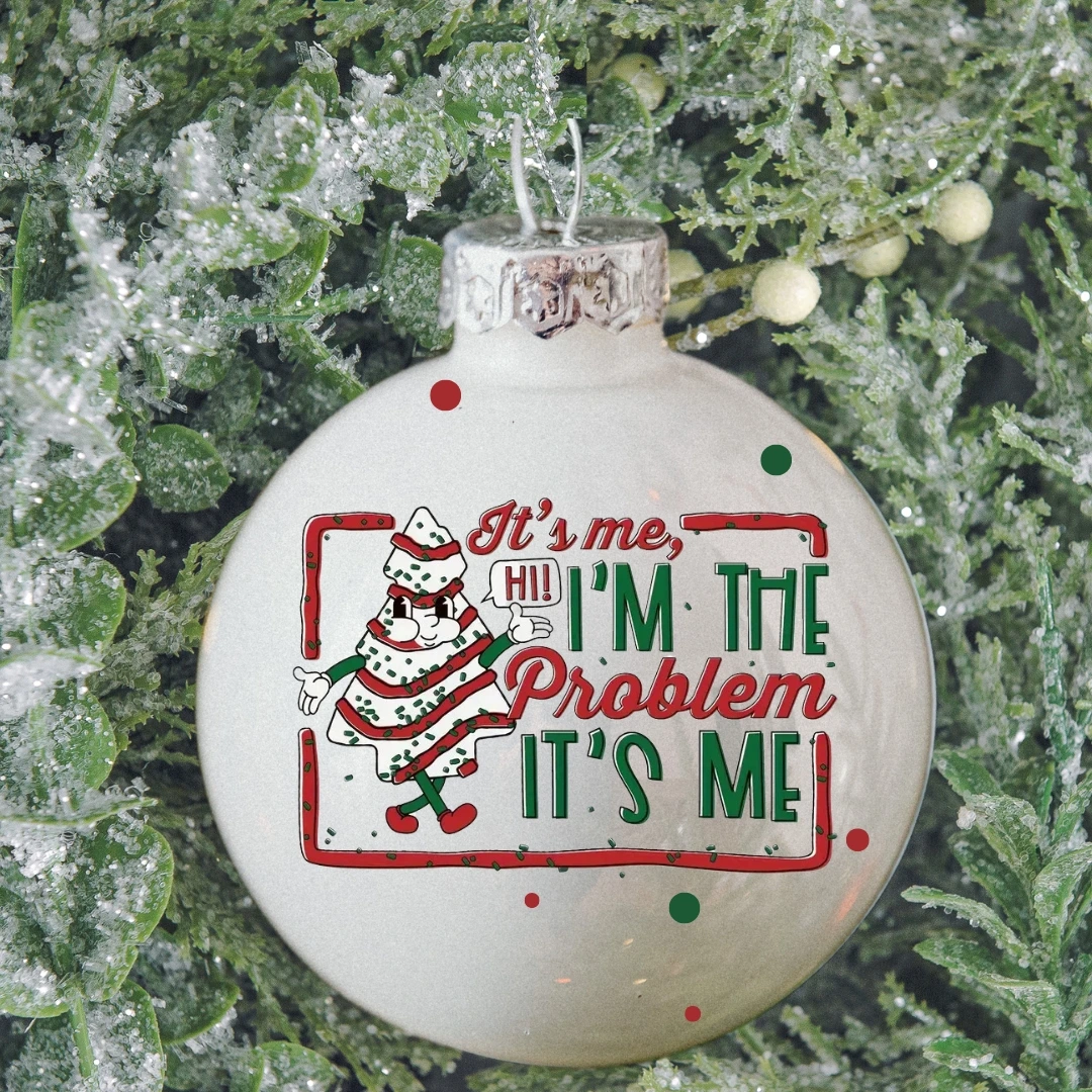 Bauble with a Taylor Swift Anti Hero design.