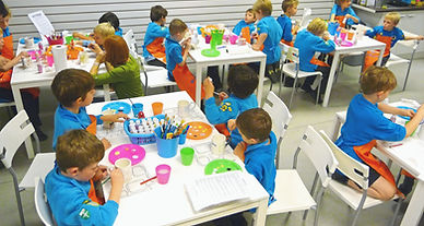 Local cubs group outing at Crafty Monkey Pottery Painting Studio in St Neots, Cambridgeshire