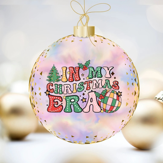 Bauble with a Taylor Swift eras tour inspired design.,