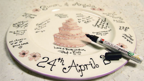 Personalised Signature Plate as Wedding Guest Book Alternative