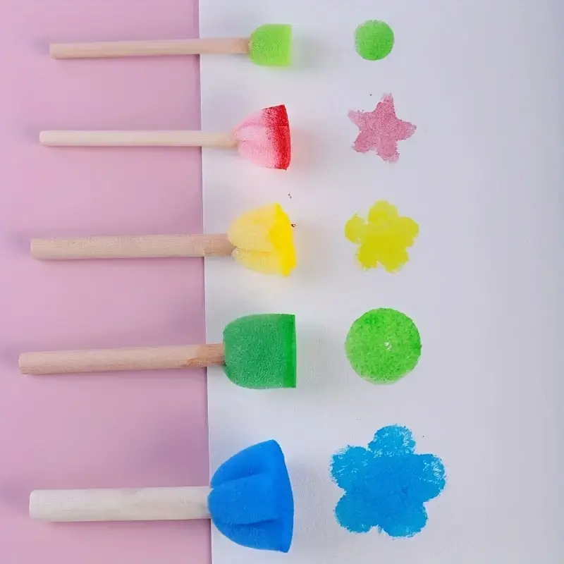 Thumbnail: Set Of Mini Sponge Dabbers Spots & Flowers
