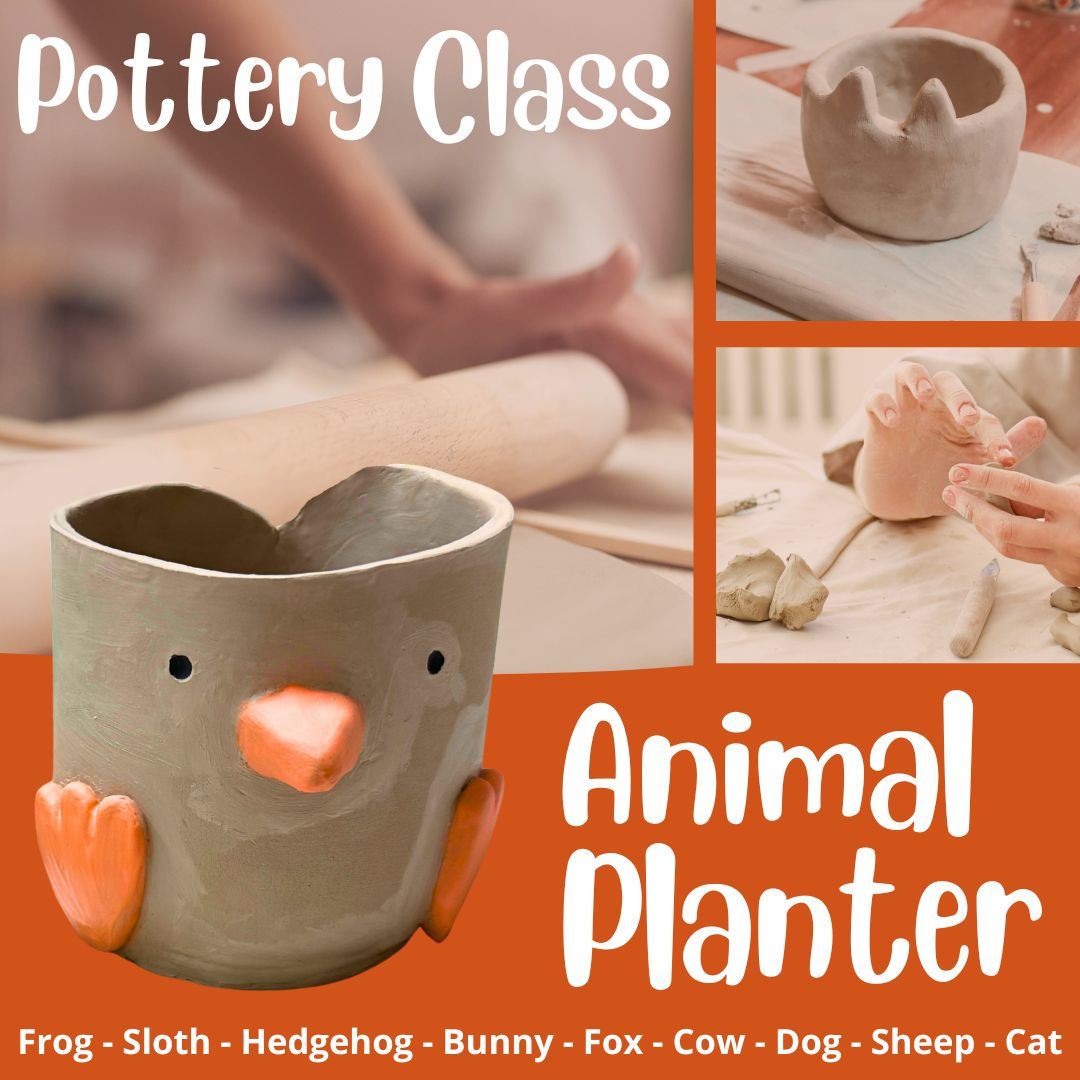 Animal planter pottery class