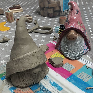 Gonk pottery lesson at Crafty Monkey.
