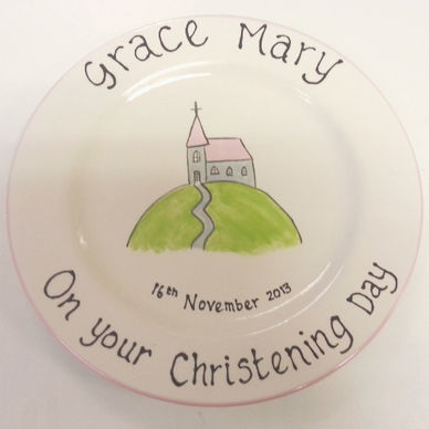 Personalised plate for a Christening gift