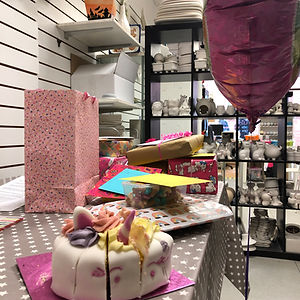 cake on the table in the party area