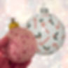Candy Cane designs painted on pottery baubles