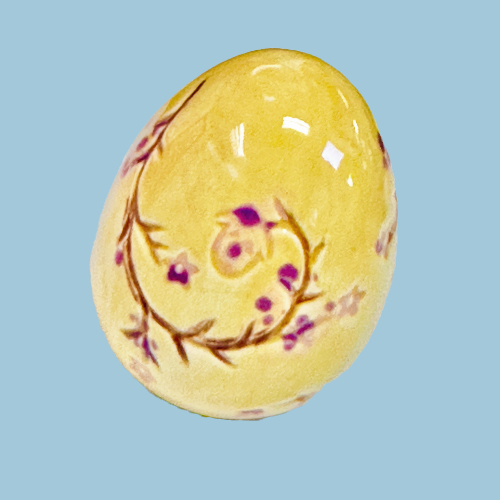 Textured egg painted with cherry blossom design
