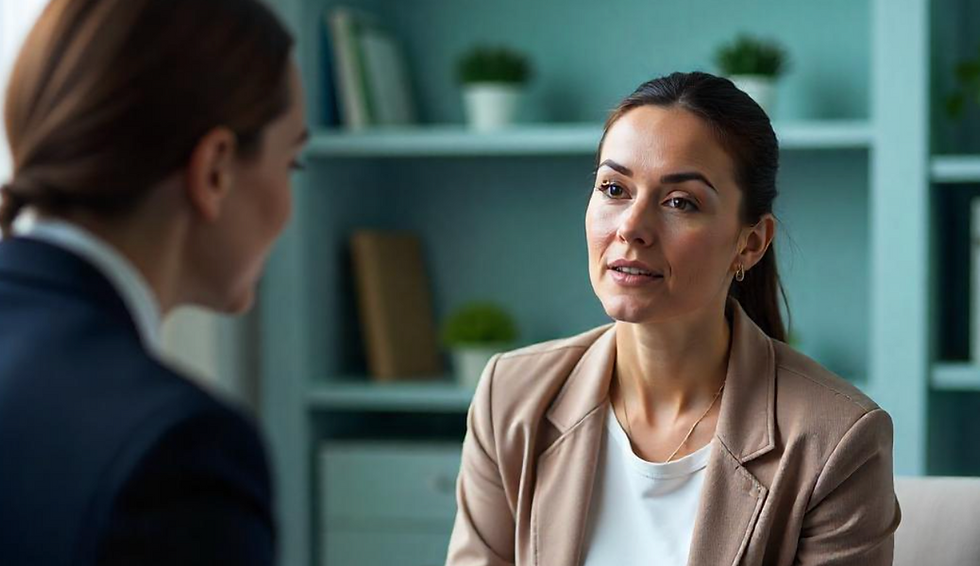 Picture of a woman speaking to a therapist.