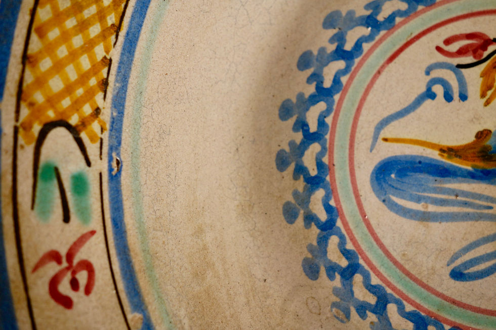 Thumbnail: A Spanish Tin Glaze Bowl With Bird Decoration