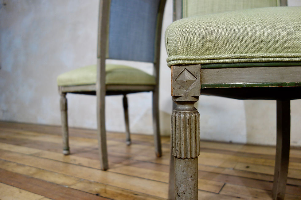 Thumbnail: A Pair Of French 19th Century Painted Louis XVI Style Side Chairs