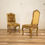 Thumbnail: A Pair Of French Louis XV Giltwood Damask Silk Upholstered Side Chairs