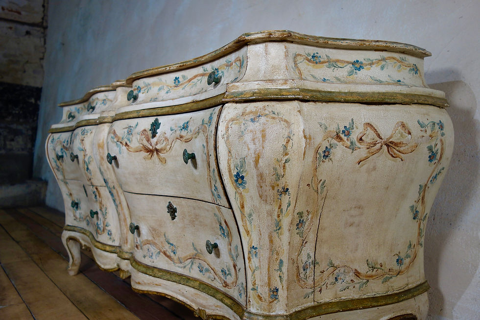 Thumbnail: 19th Century Italian Venetian Painted Bombe Sideboard - Commode