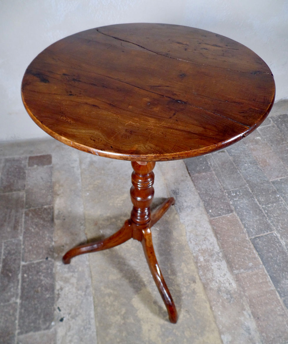 Thumbnail: Georgian Yew lamp / wine tilt top table