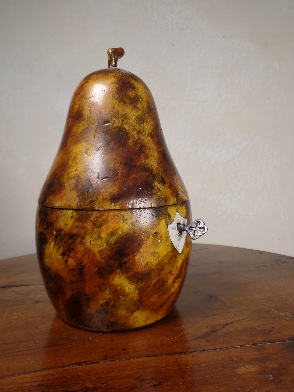 Antique 19th Century Pear Tea Caddy