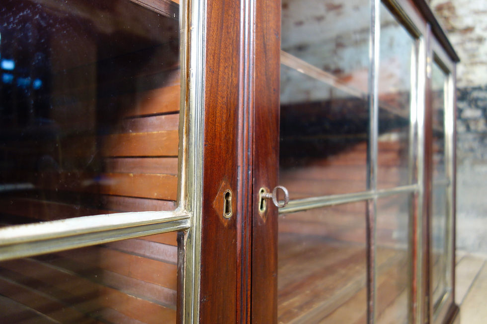 Thumbnail: A Regency Mahogany Glazed Library Bookcase - Parcel-Gilt