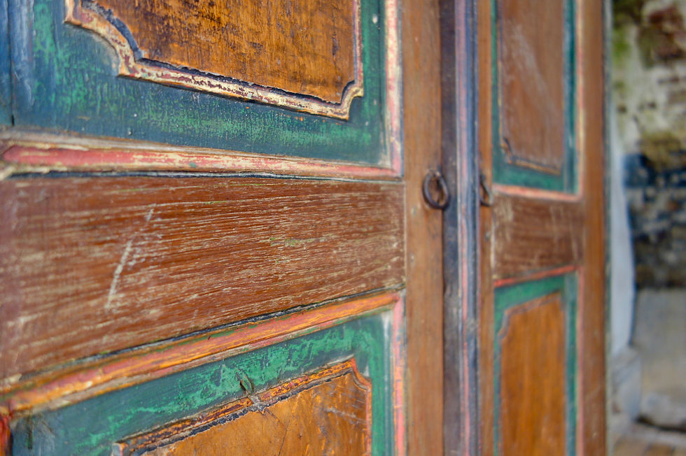 Thumbnail: A Small 19th Century Folk Art Painted Cupboard