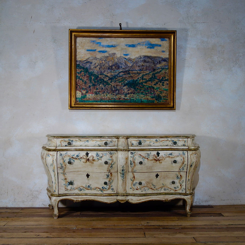 19th Century Italian Venetian Painted Bombe Sideboard - Commode