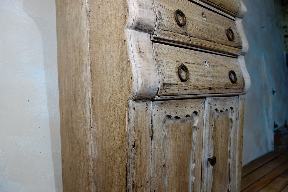 Thumbnail: A Tall 18th Cent Dutch Bleached Oak Secrétaire Cabinet