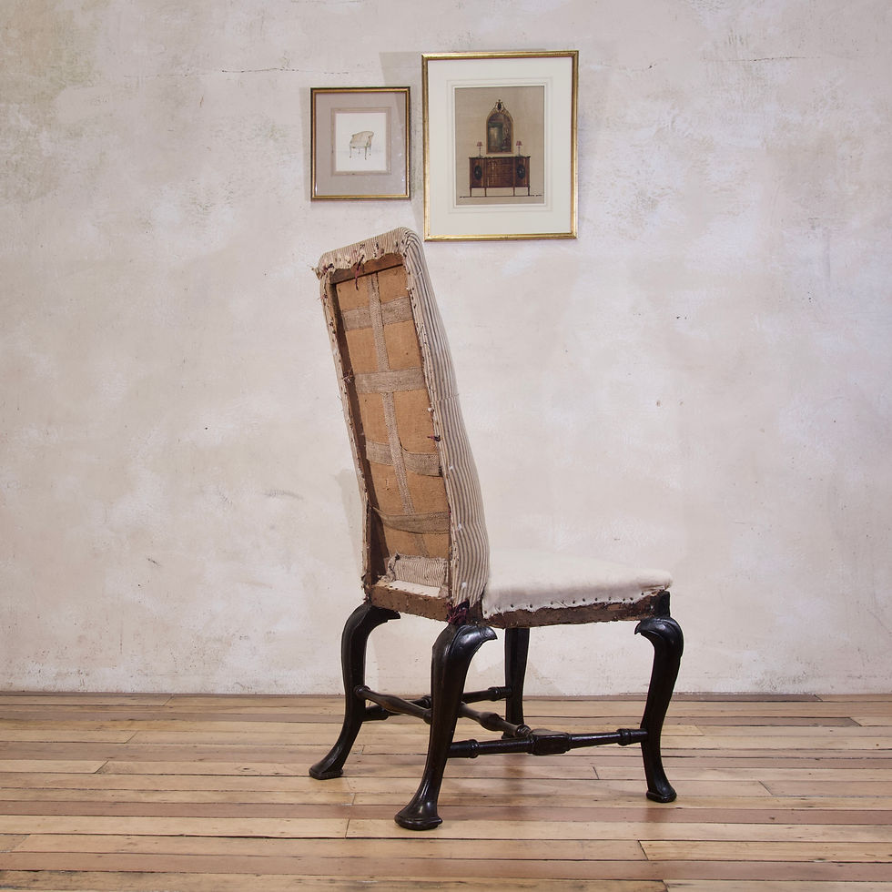Thumbnail: An 18th Century Ebonised & Upholstered Queen Anne Side Chair