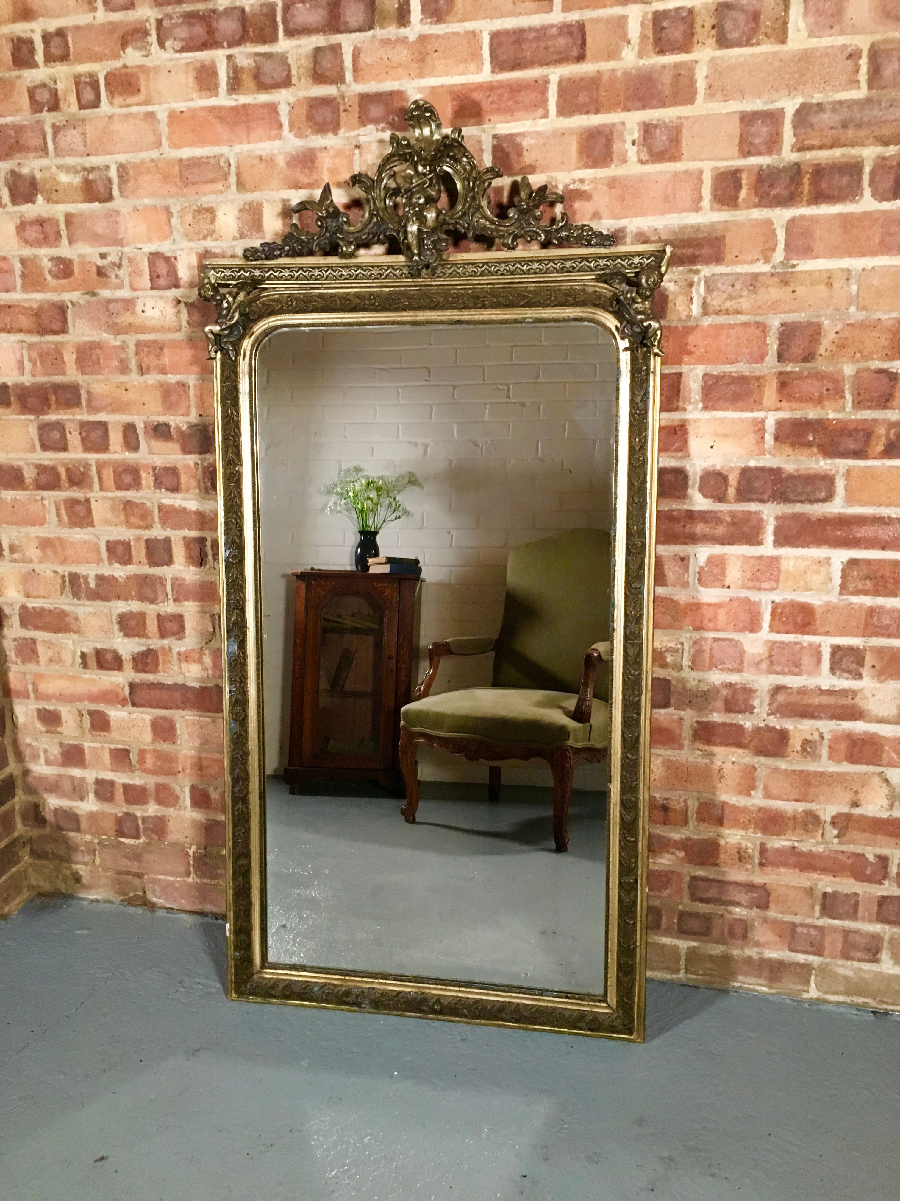 Large 19th Century French Gilt Overmantel